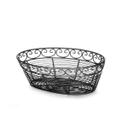 Tablecraft Mediterranean Collection Black Powder Coated Steel Oval Basket, 10 x 6.5 x 3 inch