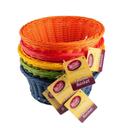 Tablecraft Ridal Collection Polypropylene Assorted Color Round Handwoven Serving Basket, 8.25 x 3.25 x 3.25 inch -- 5 per case