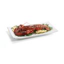 Tablecraft Frostone Collection White Melamine Textured Finish Rectangular Serving Tray, 19.5 x 10.375 x 1.5 inch