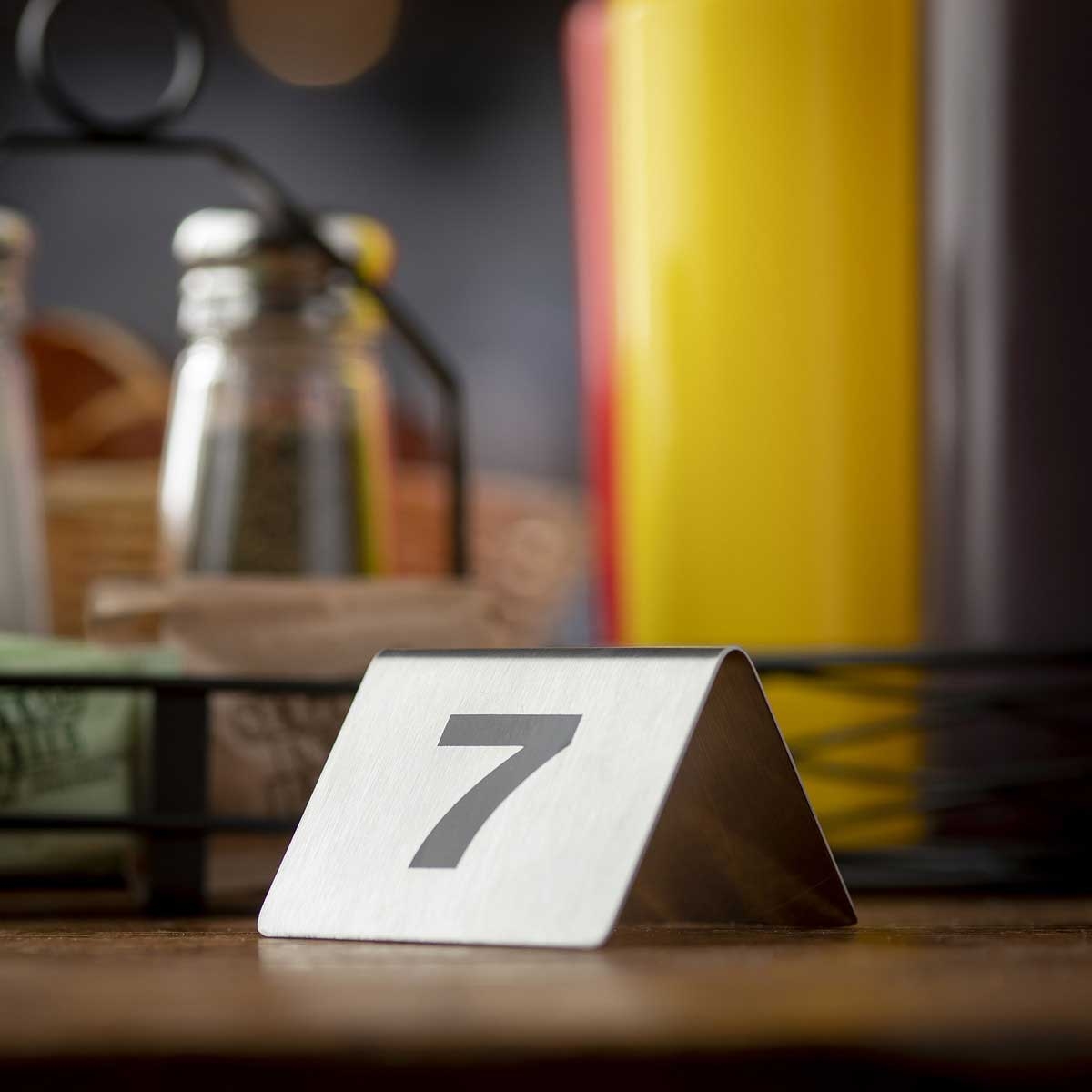 Tablecraft Stainless Steel 1 to 50 Number Tent Set, 2.5 x 2.5 x 1.875 inch