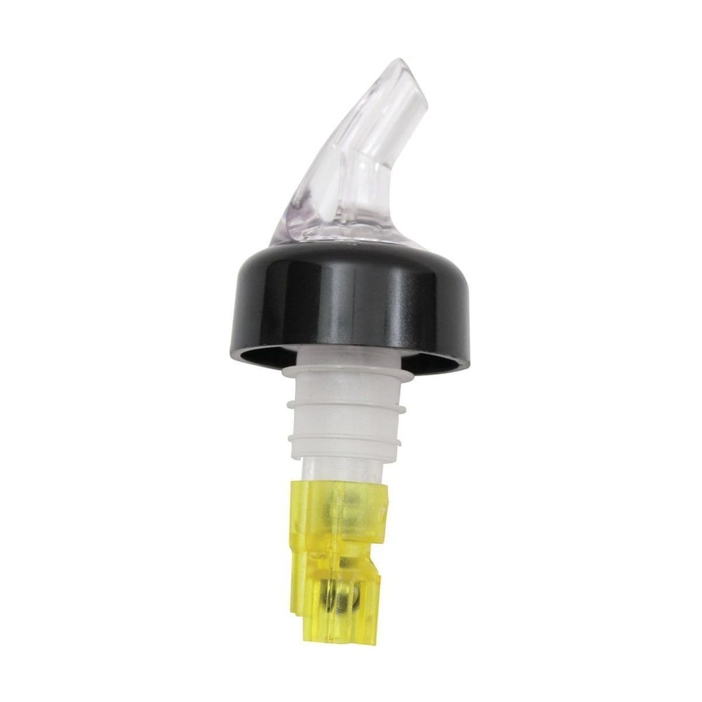 Tablecraft Plastic Proper Pour III with Black Collar, 1 1/2 Ounce Capacity -- 12 per case
