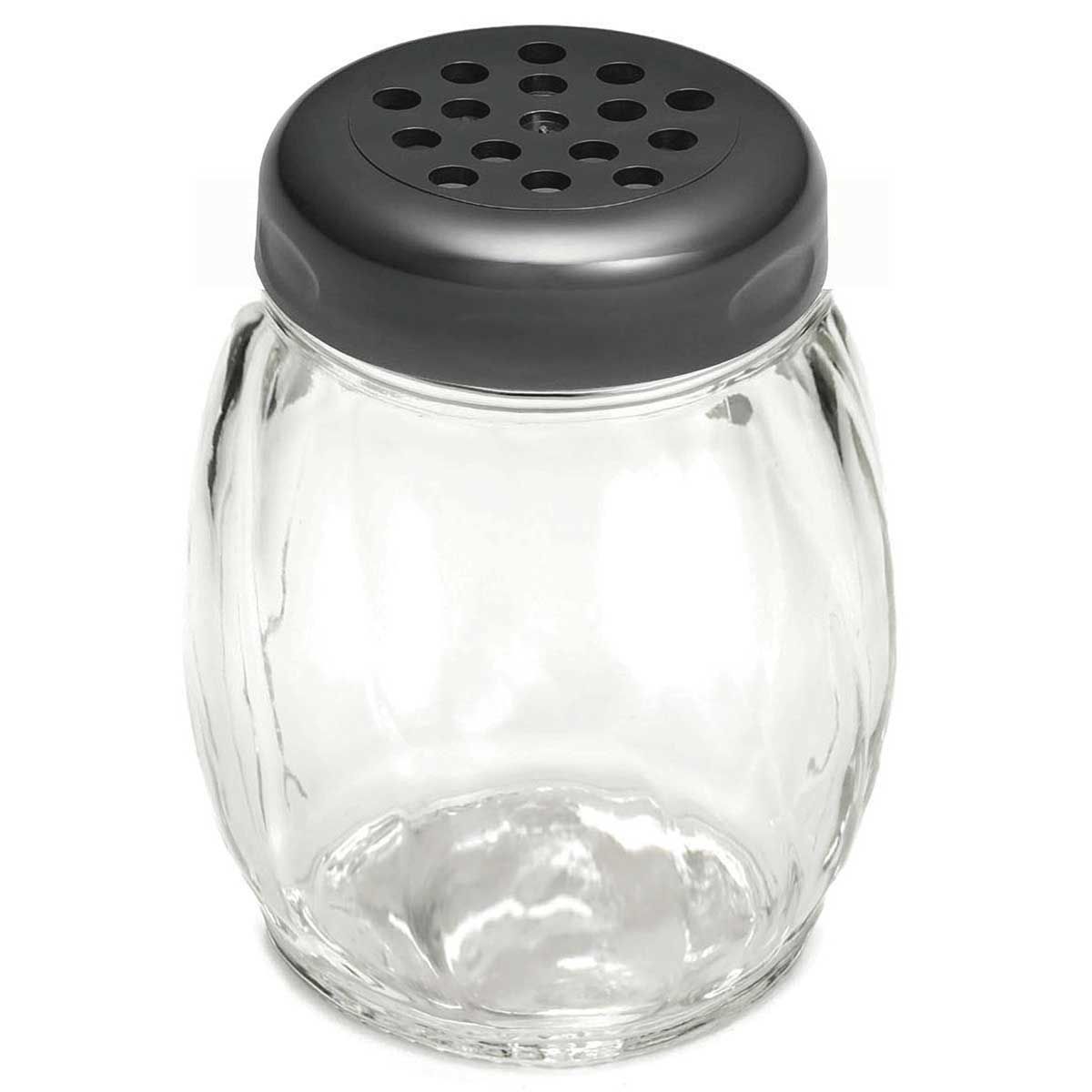 Tablecraft Swirl Plastic Shaker With Black Perforated Top, 6 Ounce Capacity -- 12 Per Case