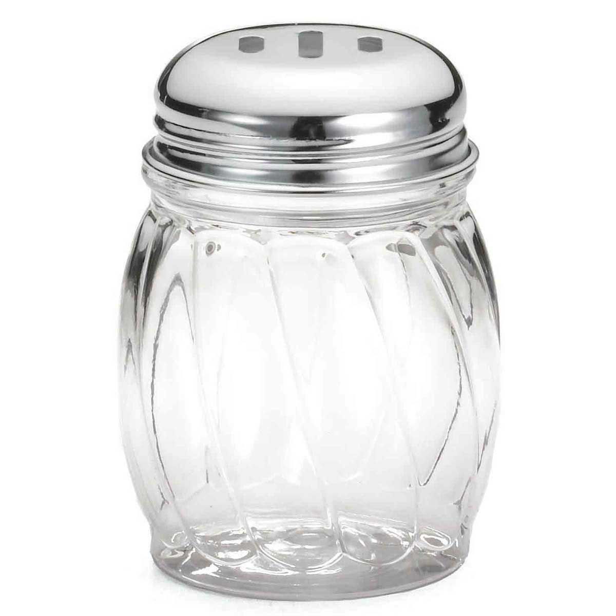 Tablecraft Bpa Free Swirl Plastic Shaker With Chrome Plated Plastic Slotted Top, 6 Ounce Capacity -- 12 Per Case