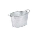 Tablecraft Galvanized Steel Pebbled Finish Oval Single Wall Beverage Tub, 1.75 Gallon Capacity