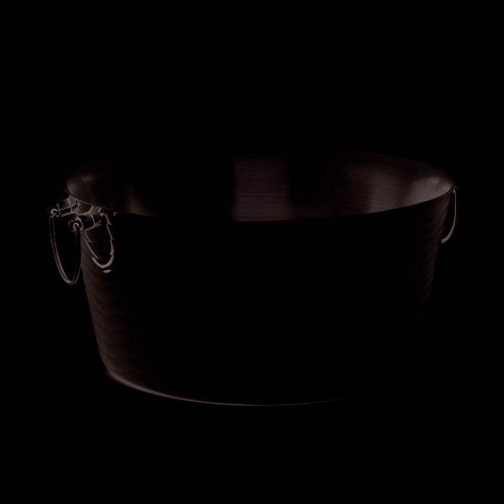 Tablecraft Stainless Steel Round Double Wall Beverage Tub with Wave Pattern, 6.75 Gallon Capacity