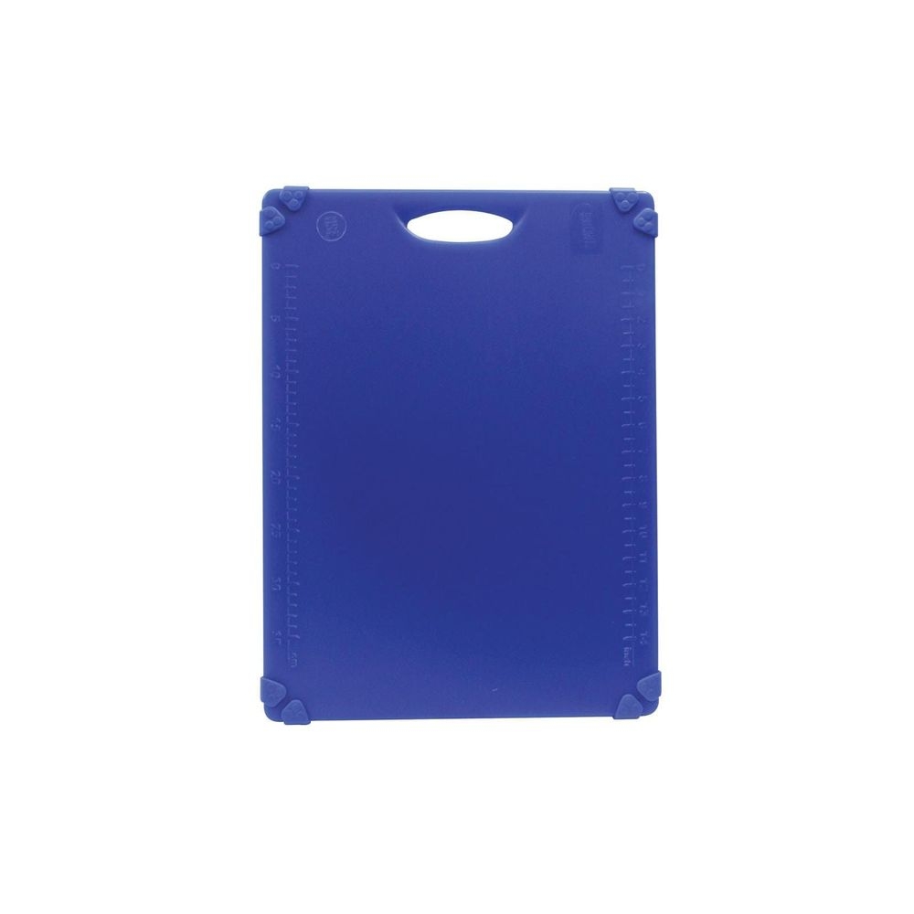 Tablecraft Grippy Polypropylene Blue Color Coded Cutting Board with TPE Grips, 20 x 15 x 0.625 inch