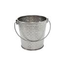 Tablecraft Brickhouse Collection Stainless Steel with Embossed Brick Pattern Round Pail with Handle, 16.5 Ounce Capacity