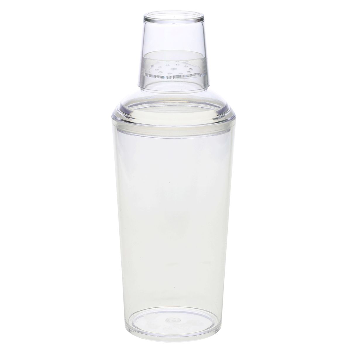 Tablecraft San Plastic Clear 3 Piece Cocktail Shaker, 27 Ounce Capacity