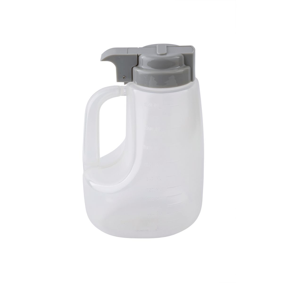 Tablecraft Clarified Polypropylene Condiment Dispenser With Gray Abs Top, 48 Ounce Capacity -- 6 Per Case