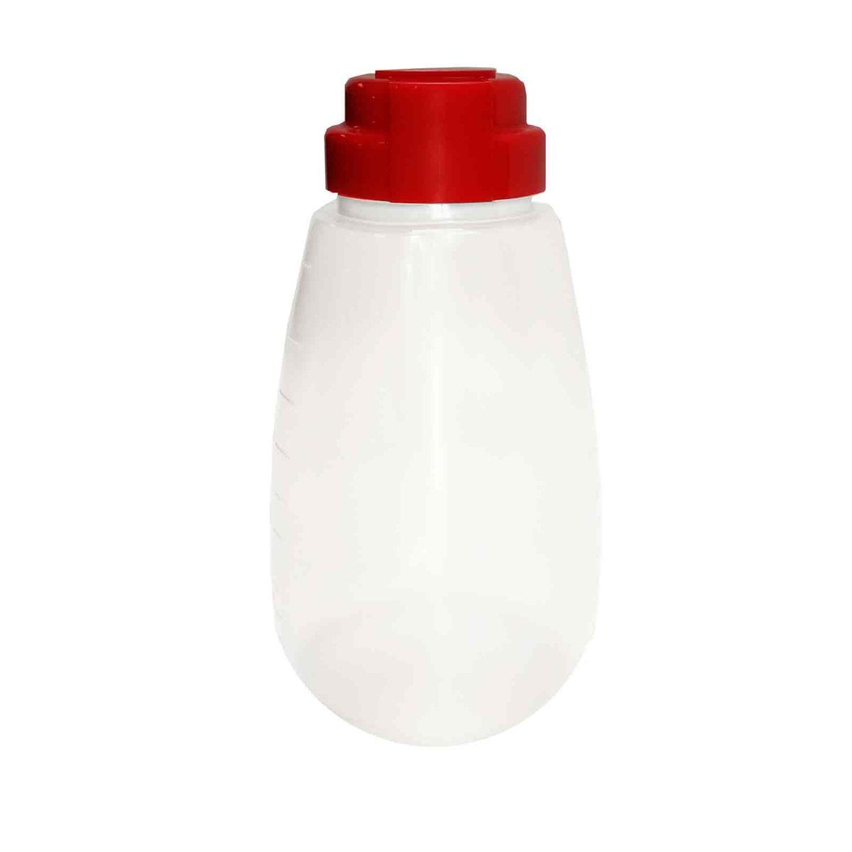 Tablecraft Clarified Polypropylene Condiment Dispenser With Red Abs Top, 48 Ounce Capacity -- 6 Per Case
