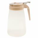 Tablecraft Modern Collection Polypropylene Syrup Dispenser with Almond ABS Top, 10 Ounce Capacity -- 12 per case