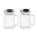 Tablecraft 1.5 Ounce Mini Mason Glass Jar Shaker with Stainless Steel Top, 12 count