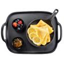 Tablecraft Cast Iron Finish Round Melamine Skillet with 3 inch Handle, 6.5 x 6.5 x 1.75 inch