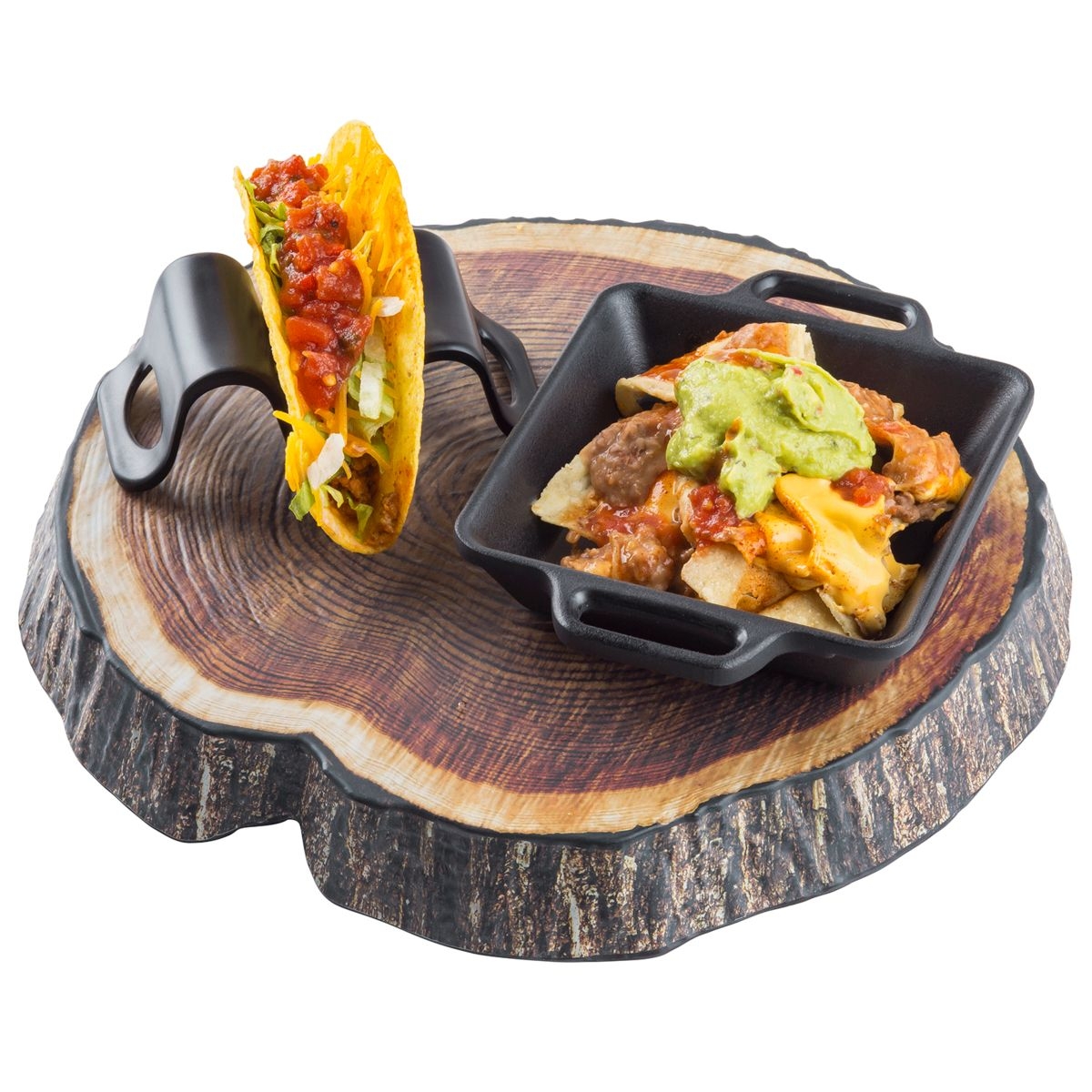 Tablecraft Square Cast Iron Finish Melamine Skillet with ¾ inch Handle, 5 x 5 x 1.37 inch