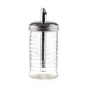 Tablecraft Beehive Collection Glass Sugar Pourer with Stainless Steel Pour Spout Top, 12 Ounce Capacity -- 12 per case