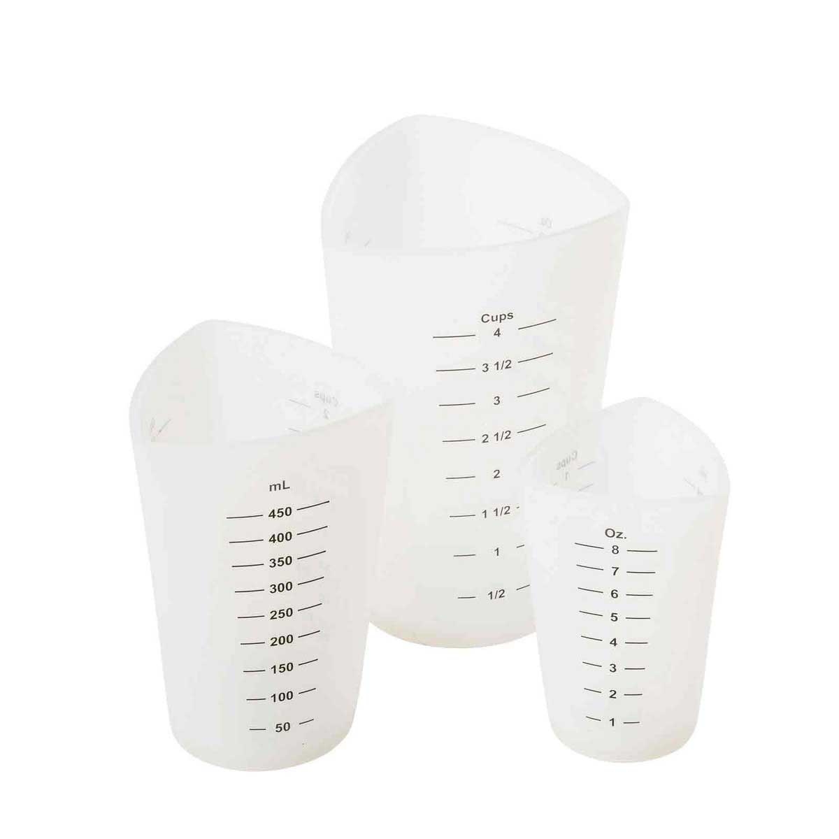 Tablecraft Silicone 3 Piece Flexible Measuring Cup Set