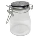 Tablecraft Glass Resealable Salt and Pepper Shaker with Stainless Steel Clip Top, 3.5 Ounce Capacity -- 6 per case