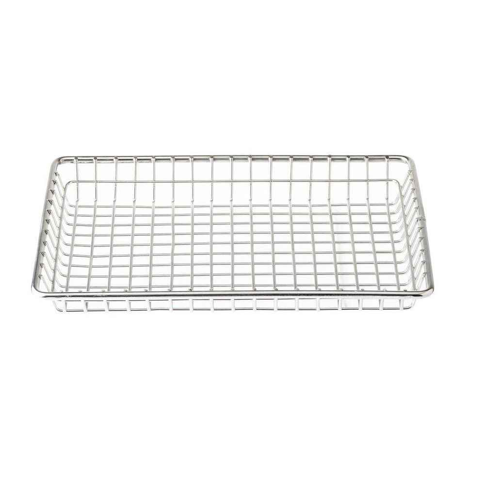 Tablecraft Stainless Steel Wire Rectangular Serving Basket, 9 x 7 x 1.125 inch