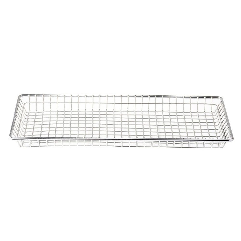 Tablecraft Stainless Steel Wire Rectangular Serving Basket, 14 x 7 x 1 inch