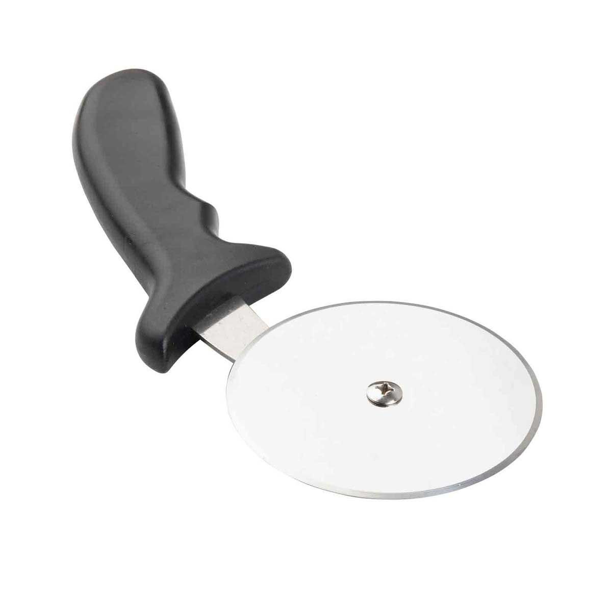 Tablecraft Stainless Steel Pizza Wheel With Black Polypropylene Wheel, 4 Inch Dia.