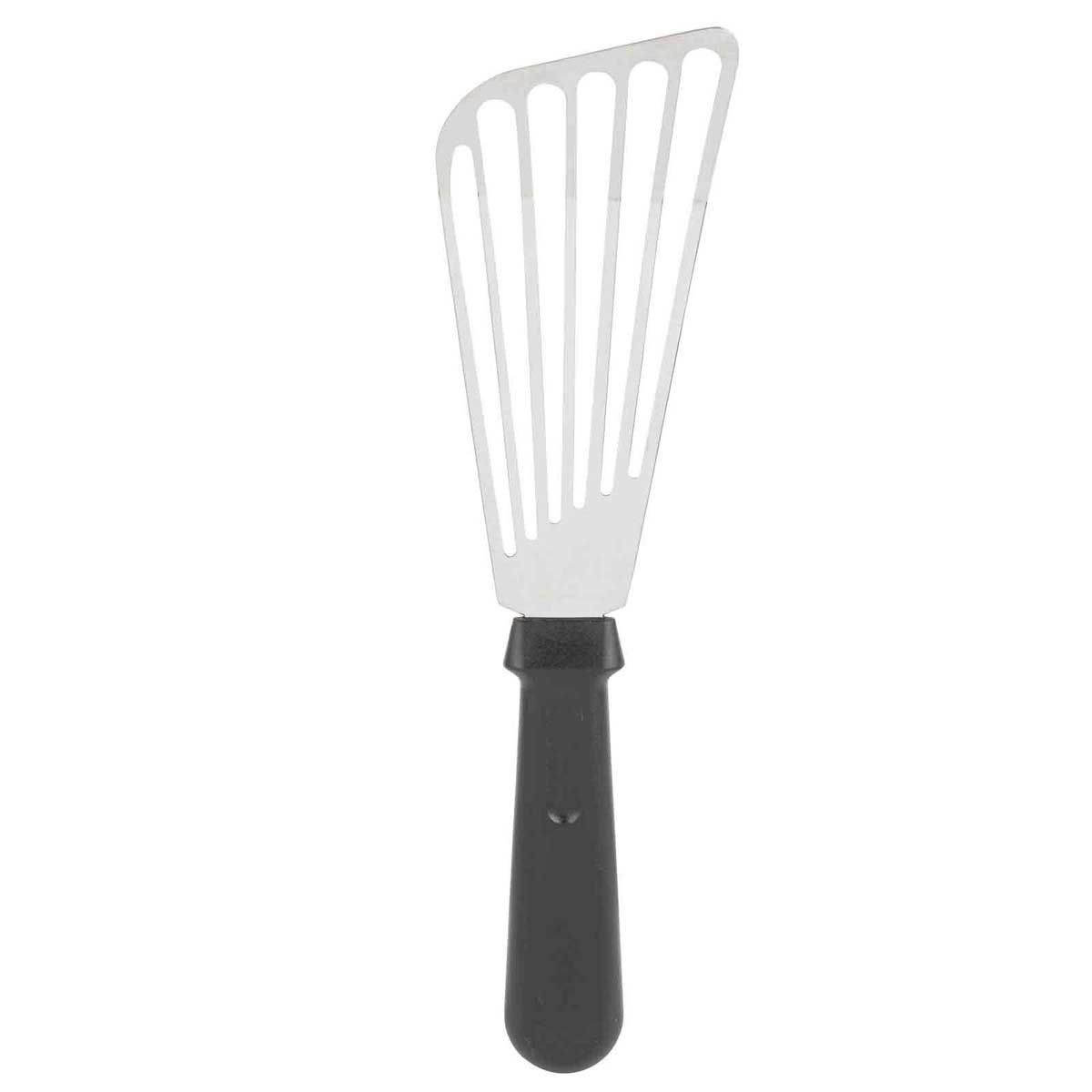Tablecraft Stainless Steel Fish Turner with Black Polypropylene Handle, 11 inch