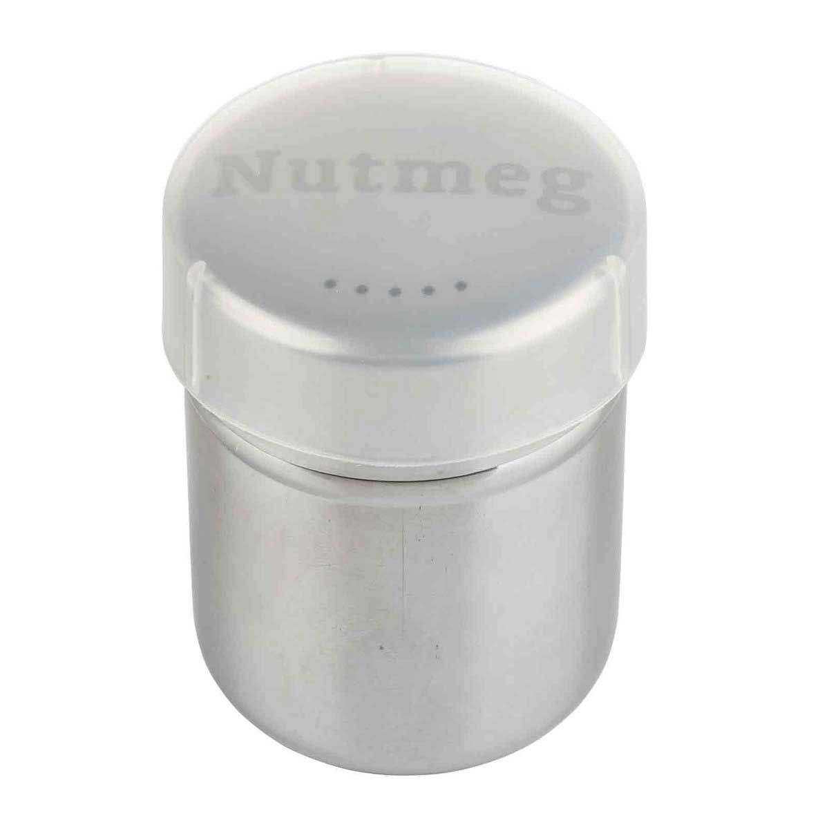 Tablecraft Stainless Steel Nutmeg Shaker With Storage Cap, 6 Ounce Capacity