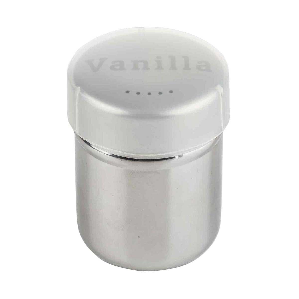 Tablecraft Stainless Steel Vanilla Shaker With Storage Cap, 6 Ounce Capacity