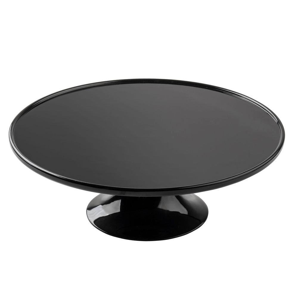 Tablecraft Melamine Black Round Cake Stand, 11.5 X 11.5 X 4 Inch