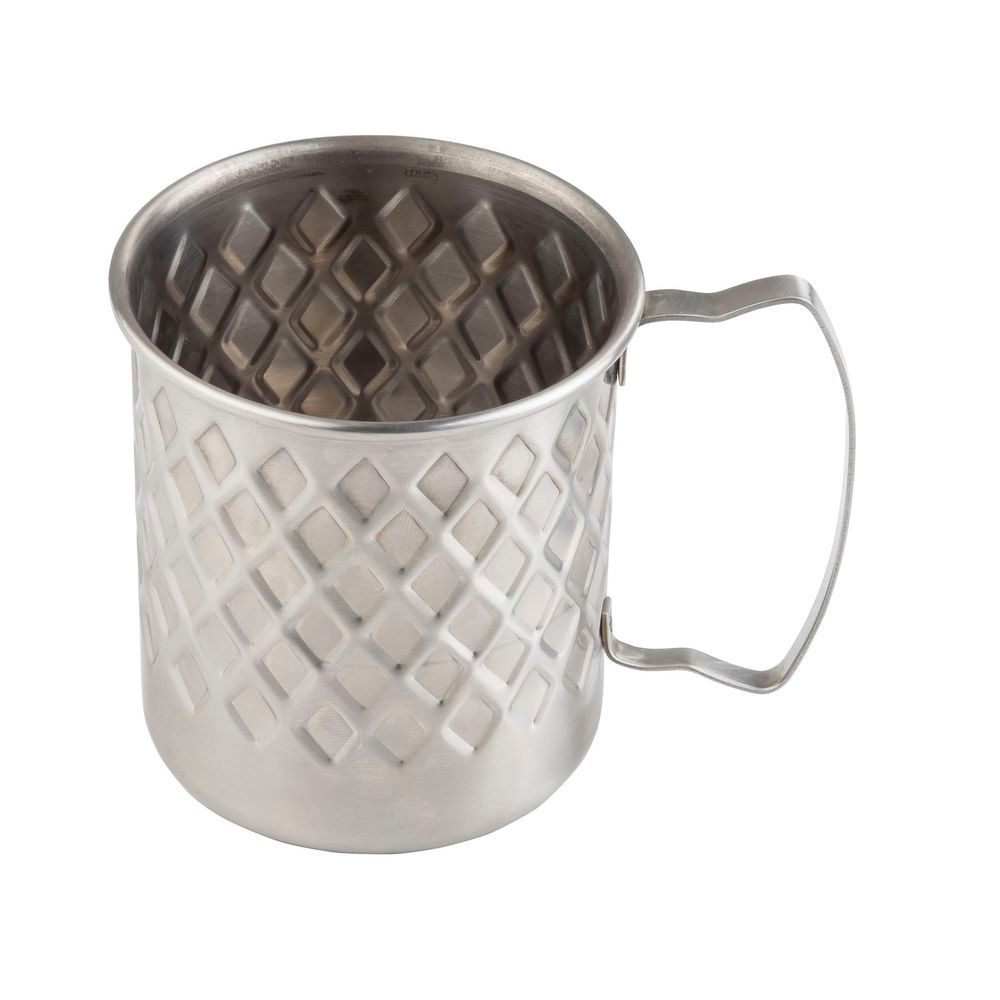 Tablecraft Lattice Collection 200 Series Stainless Steel Round Mug, 14 Ounce Capacity -- 6 Per Case