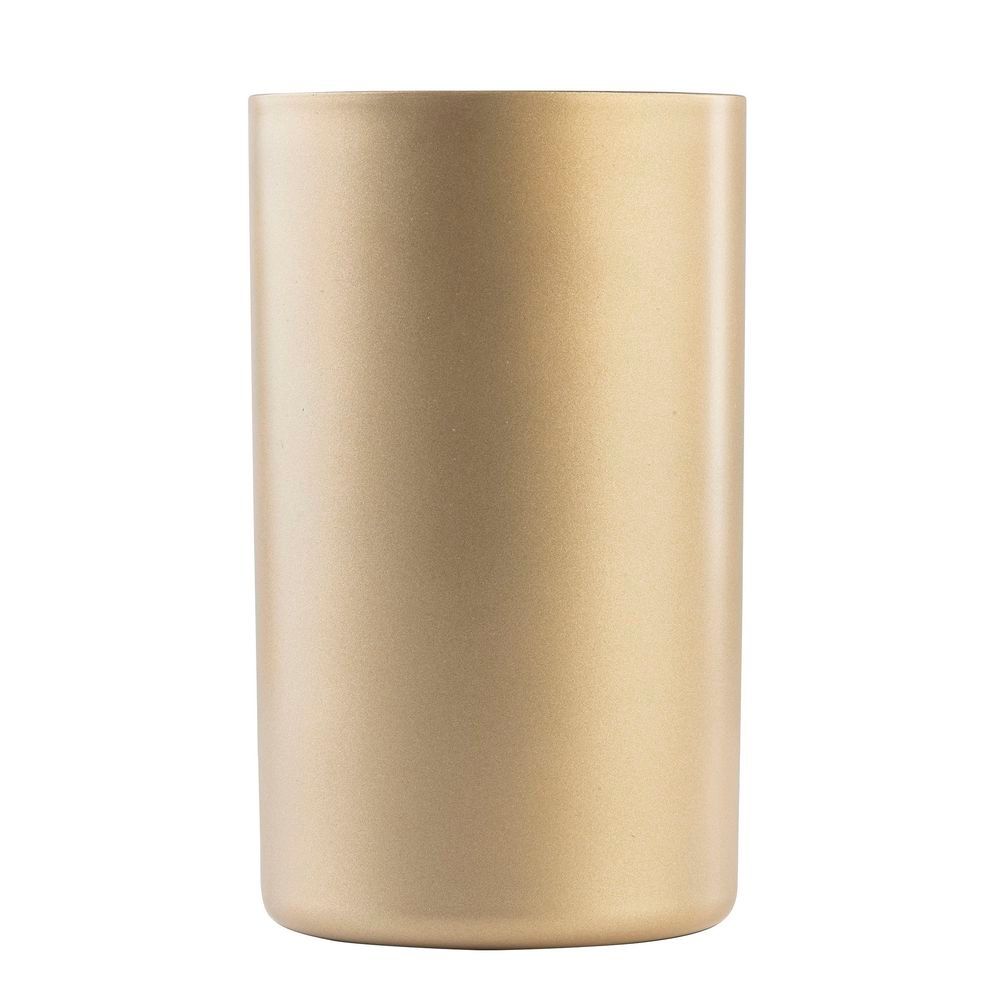 Tablecraft Stainless Steel Gold Coated Finish Round Double Wall Wine Cooler, 4.75 X 4.75 X 7.875 Inch