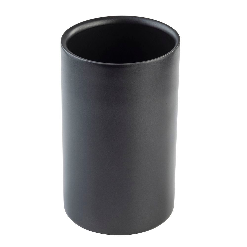 Tablecraft Stainless Steel Black Coated Finish Round Double Wall Wine Cooler, 4.75 X 4.75 X 7.875 Inch