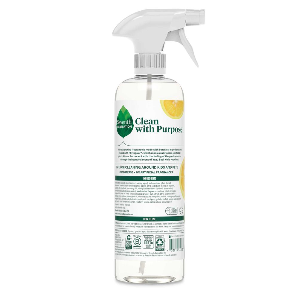 Seventh Generation Rejuvenating Yuzu Basil All Purpose Cleaner, 23 Ounce -- 4 per case
