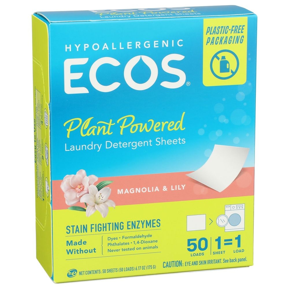 Ecosnext Magnolia and Lily Liquidless Laundry Detergent Sheets, 50 count -- 10 per case