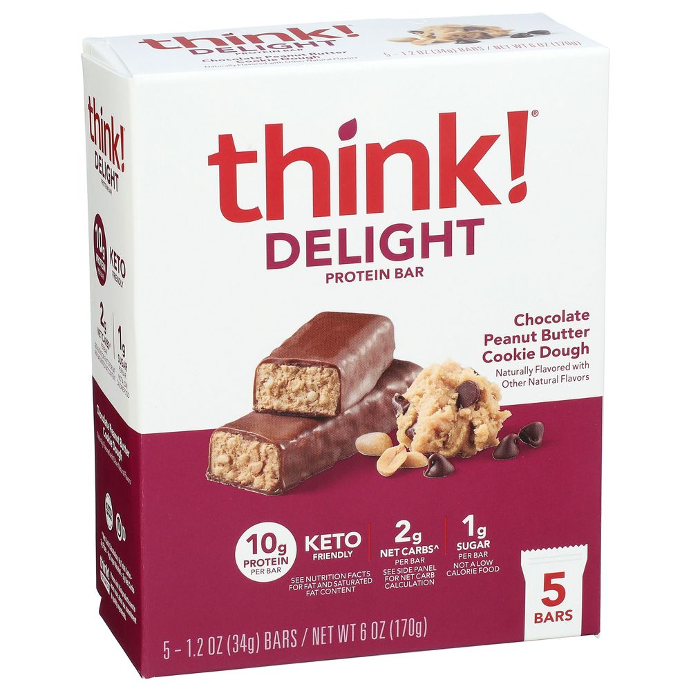 Think Chocolate Peanut Butter Cookie Dough Protein Bar, 6 Ounce -- 6 per case