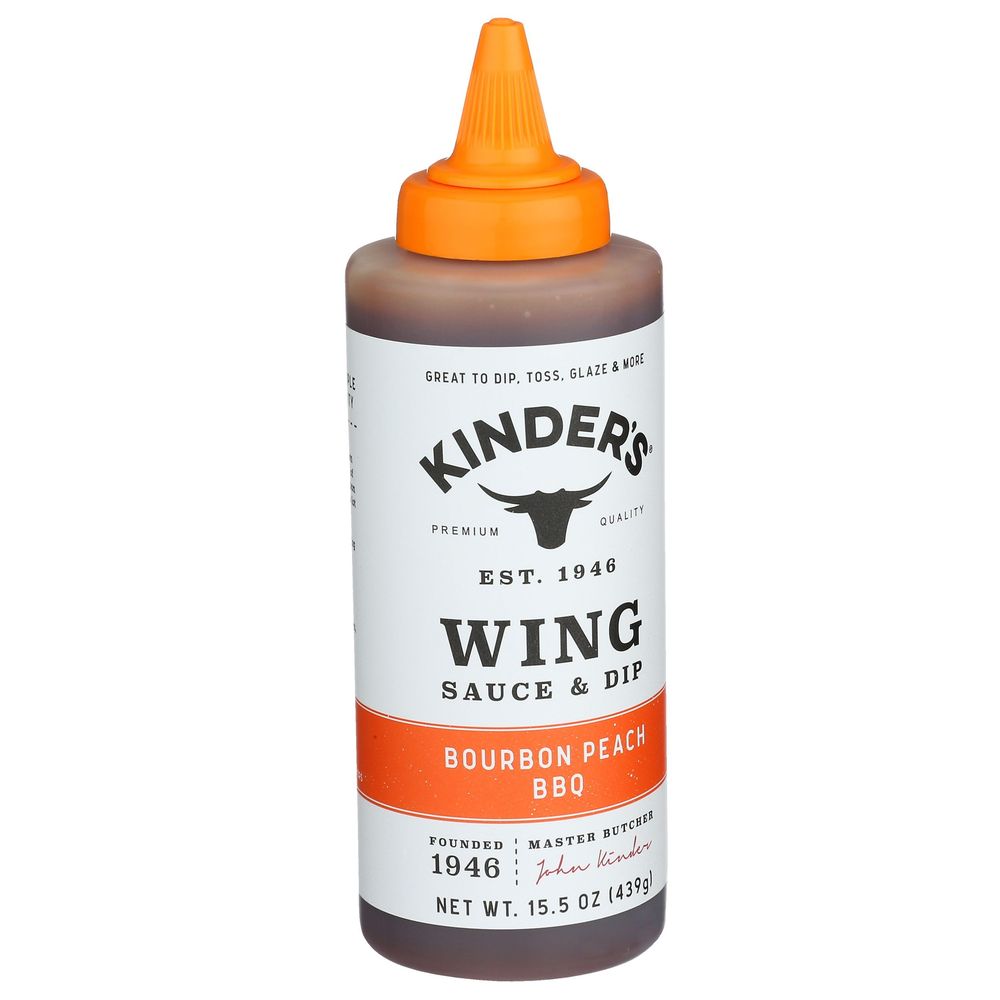 Kinders Bourbon Peach BBQ Wing Sauce, 15.5 Ounce -- 6 per case