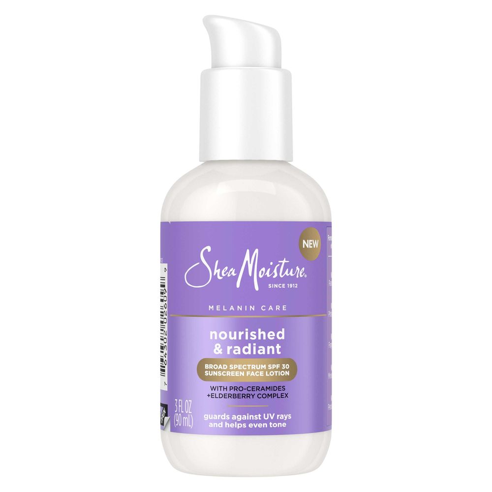 Shea Moisture Nourished and Radiant Broad Spectrum SPF30 Sunscreen Face Lotion, 3 Ounce -- 12 per case
