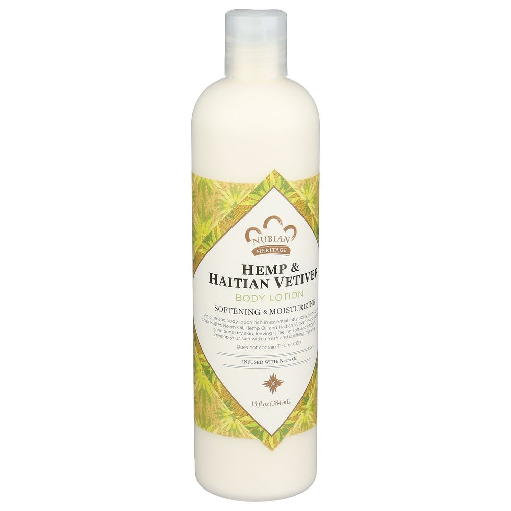 Nubian Heritage Hemp and Haitian Vetiver Body Lotion, 13 Fluid Ounce