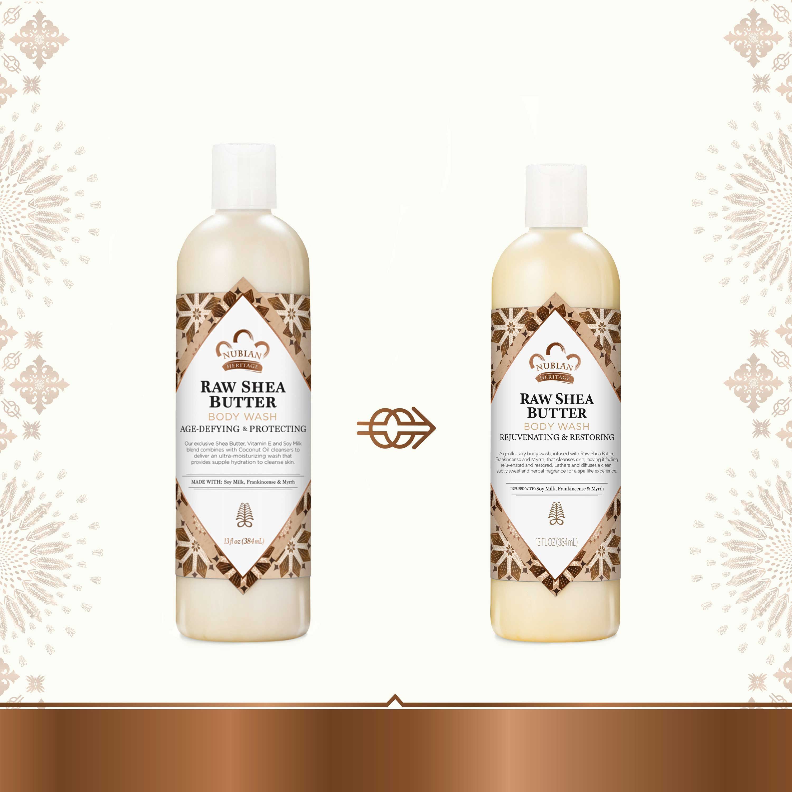 Nubian Heritage Raw Shea Butter Body Wash, 13 Fluid Ounce -- 12 per case