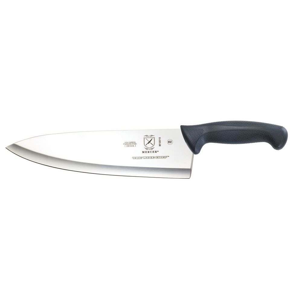 Mercer Culinary Millennia Black Hollow Ground Wide Chefs Knife, 10 inch