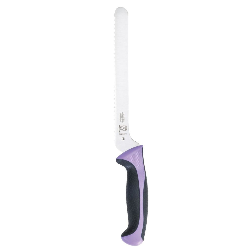 Mercer Culinary Millennia Colors Purple Offset Wavy Edge Bread Knife, 8 inch