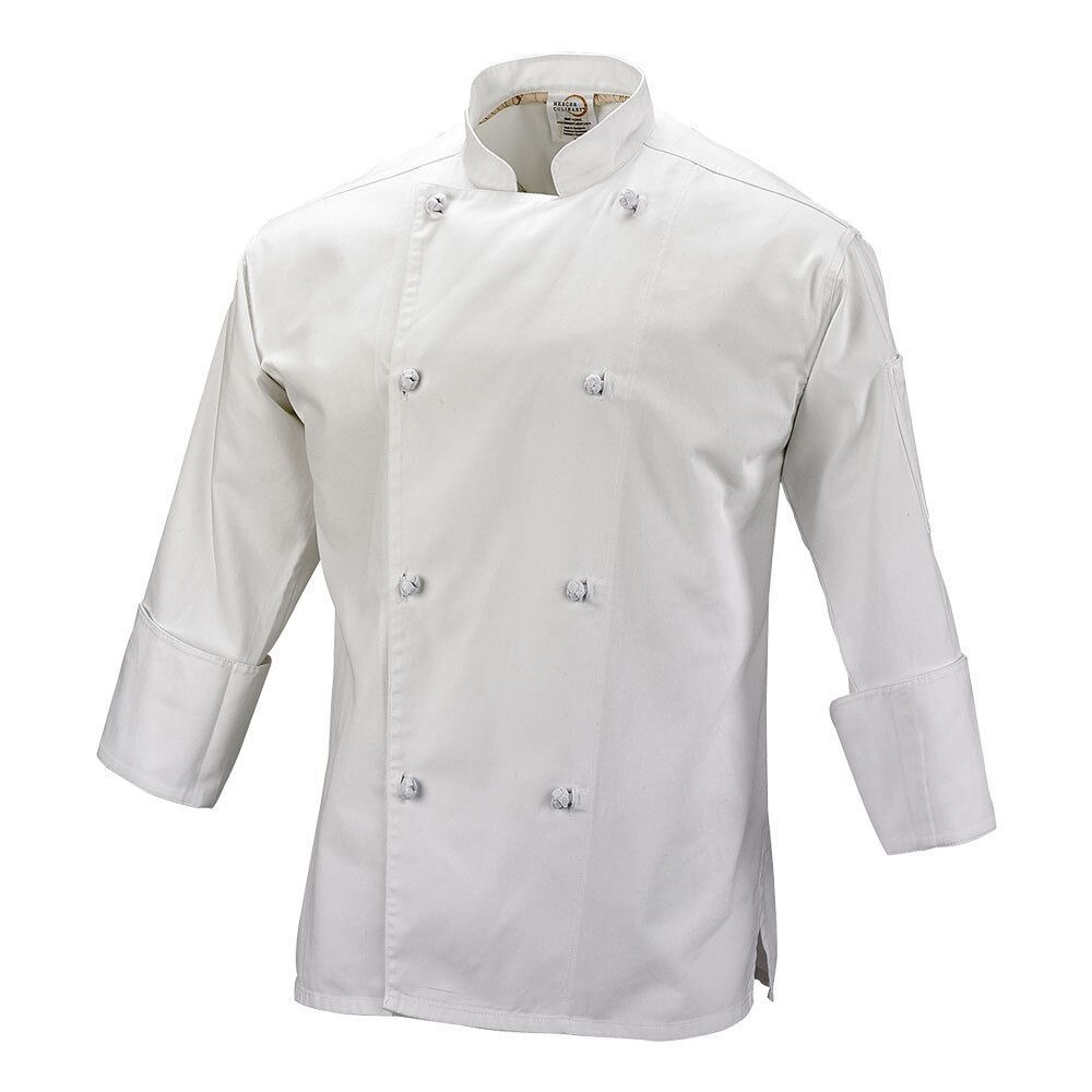 Mercer Culinary White X Large Genesis Unisex Jacket with Cloth Knot Buttons