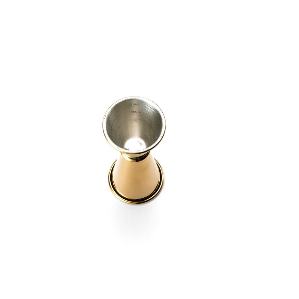 Barfly Gold Plated Japanese Style Jigger, 1 X 1 1/2 Ounce