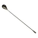 Barfly Gun Metal Black Classic Bar Spoon with Teardrop End, 11 13/16 inch