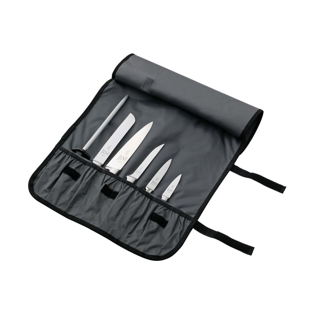 Mercer Culinary Pink 7-Pocket Knife Roll Storage Bag