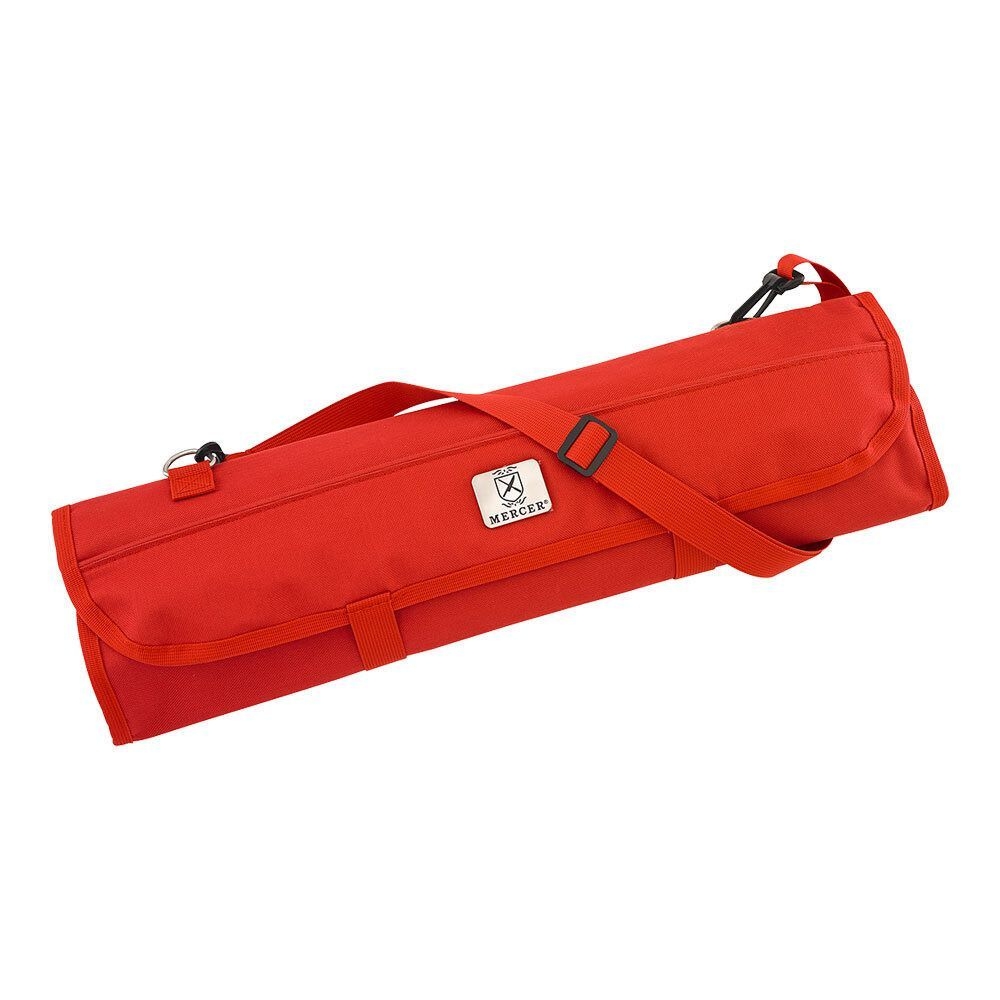 Mercer Culinary Red 7-Pocket Knife Roll Storage Bag