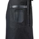 Mercer Culinary Metro Edge Server Mid-Bistro Wyatt Black Denim with Black Leather Accents Apron