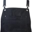 Mercer Culinary Metro Edge Server Renegade Black Canvas with Black Leather Straps Bib Apron