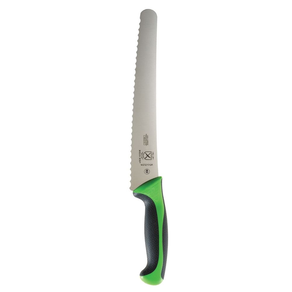 Mercer Culinary Millennia Colors Green Wavy Edge Wide Bread Knife, 10 inch