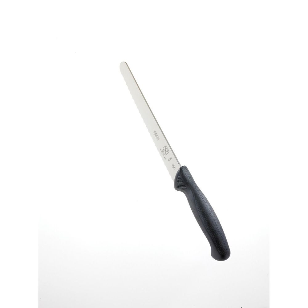 Mercer Culinary Black Wavy Edge Wide Bread Knife, 8 inch