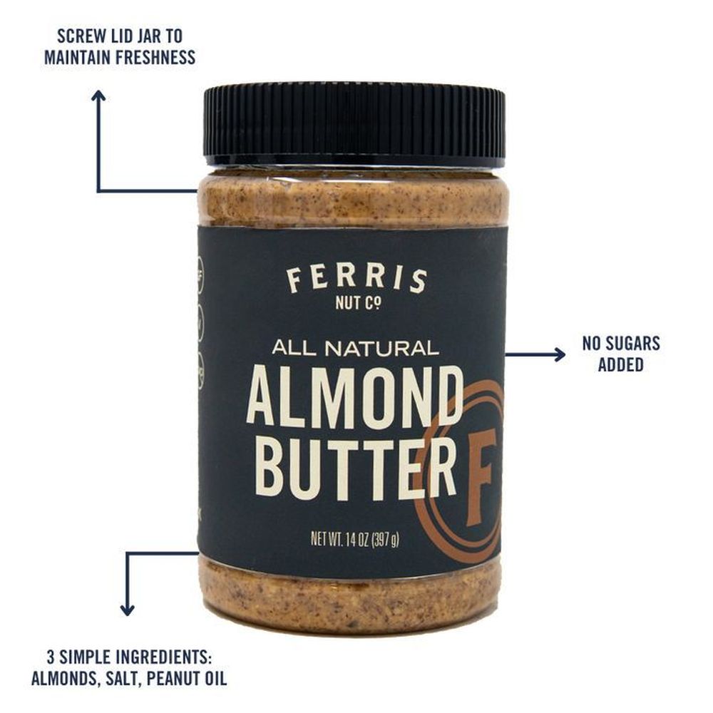 Ferris Coffee and Nut All Natural Almond Butter, 14 Ounce -- 6 per case